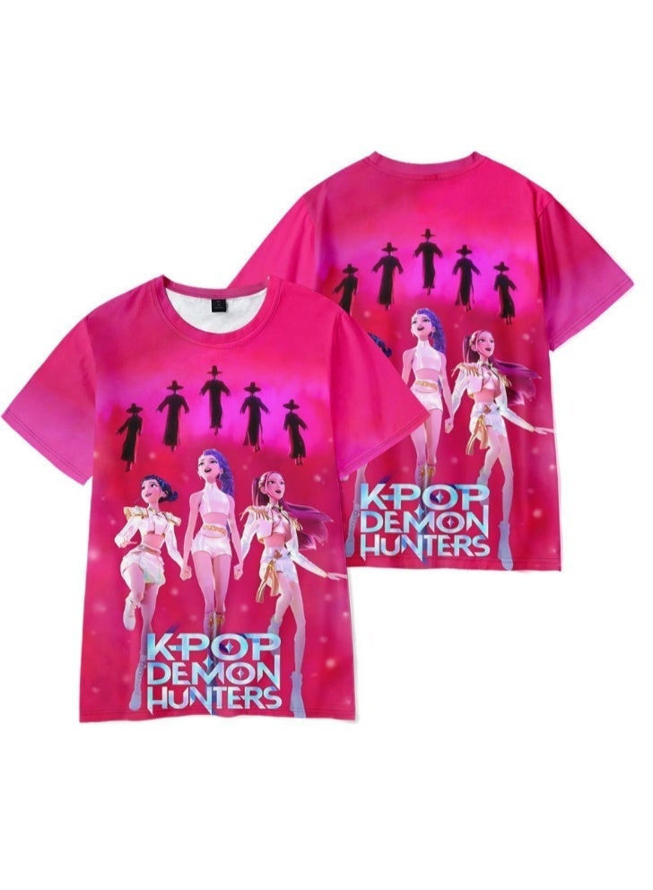 New Arrival 3D Graphic Print T-Shirt KPop Demon Hunters Anime Tee Short Sleeve Casual Top for Adults and Kids - Image 1